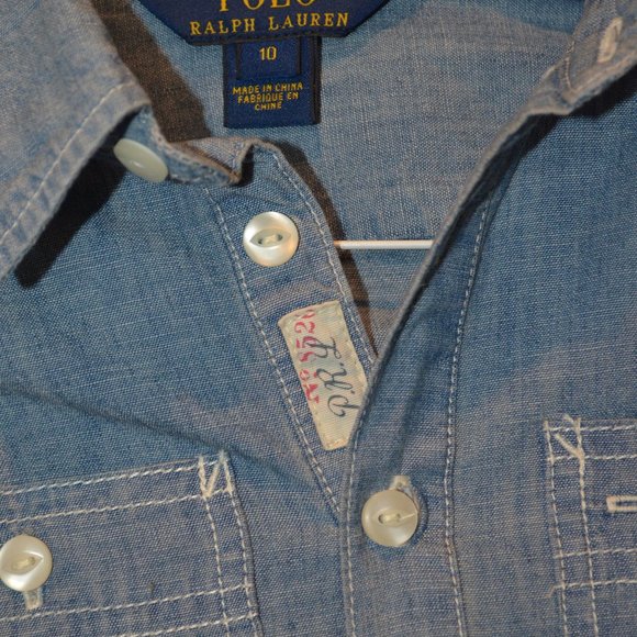 Sz 10 Girls Polo Ralph Lauren Chambray Western Boho Shirt Dress - Picture 5 of 10